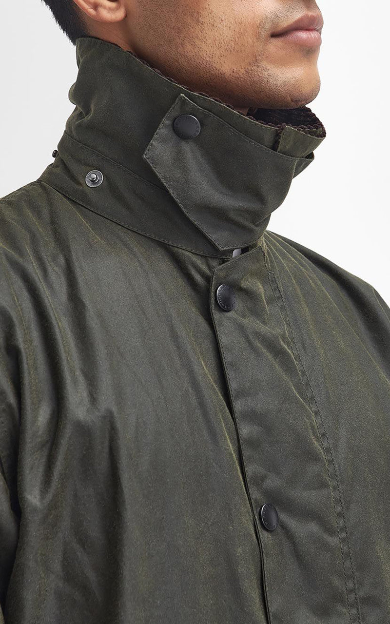 Barbour Border Wax Jacket Archive Olive