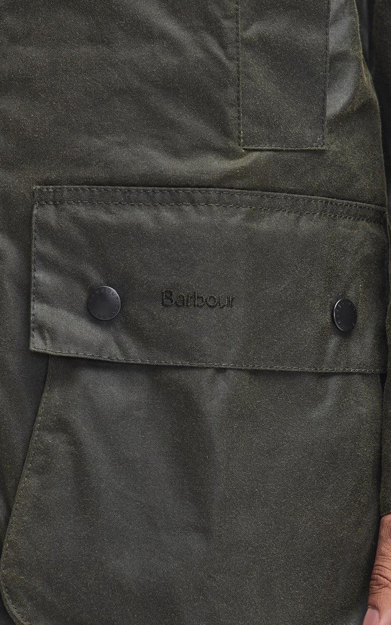 Barbour Border Wax Jacket Archive Olive