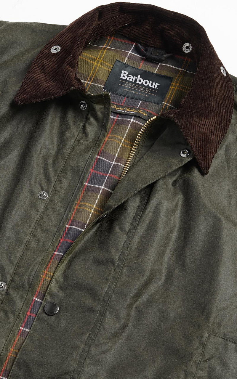 Barbour Border Wax Jacket Archive Olive