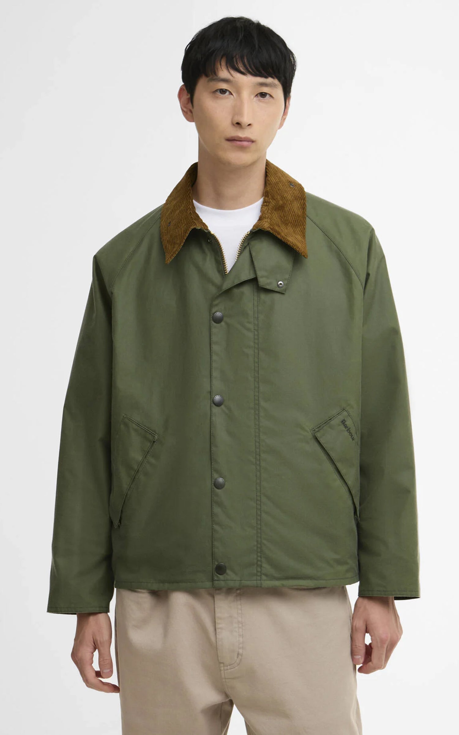 Barbour Oversized Transport Waxed Jacket Light Moss