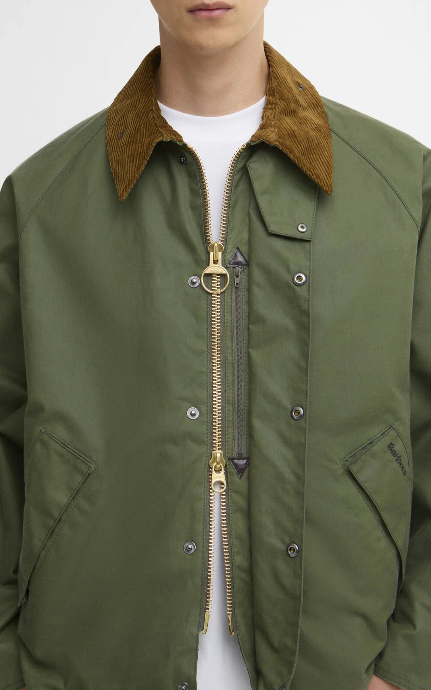 Barbour Oversized Transport Waxed Jacket Light Moss