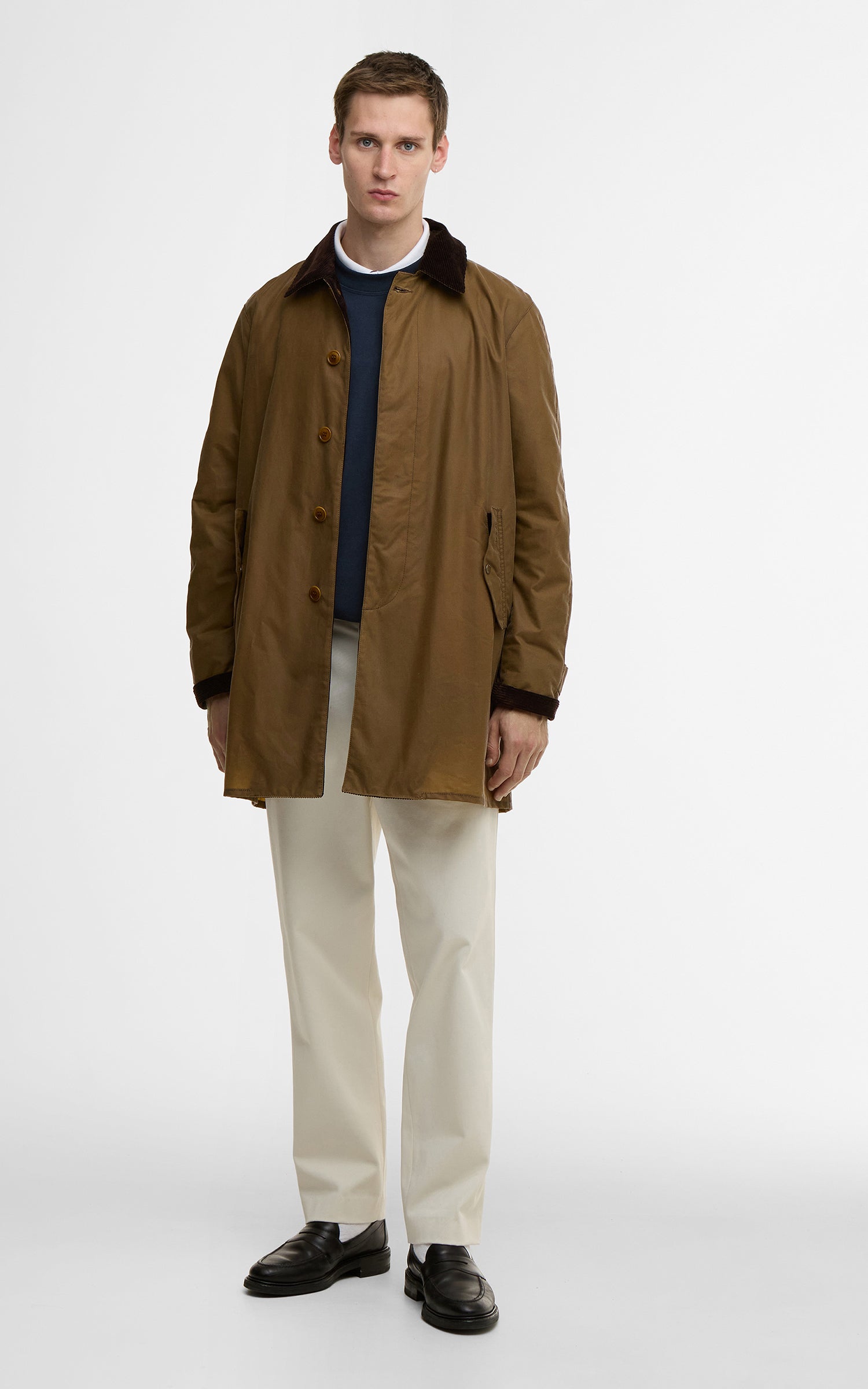 Barbour x Baracuta Car Coat Tyne Waxed Sandstone