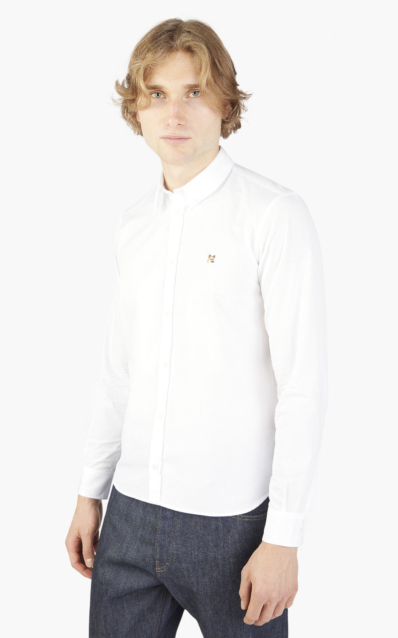 Maison Kitsuné Fox Head Embroidery Classic Shirt White