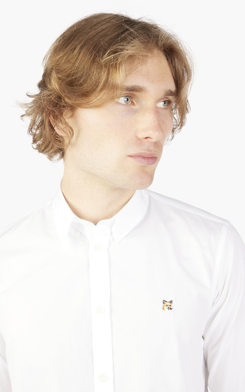 Maison Kitsuné Fox Head Embroidery Classic Shirt White