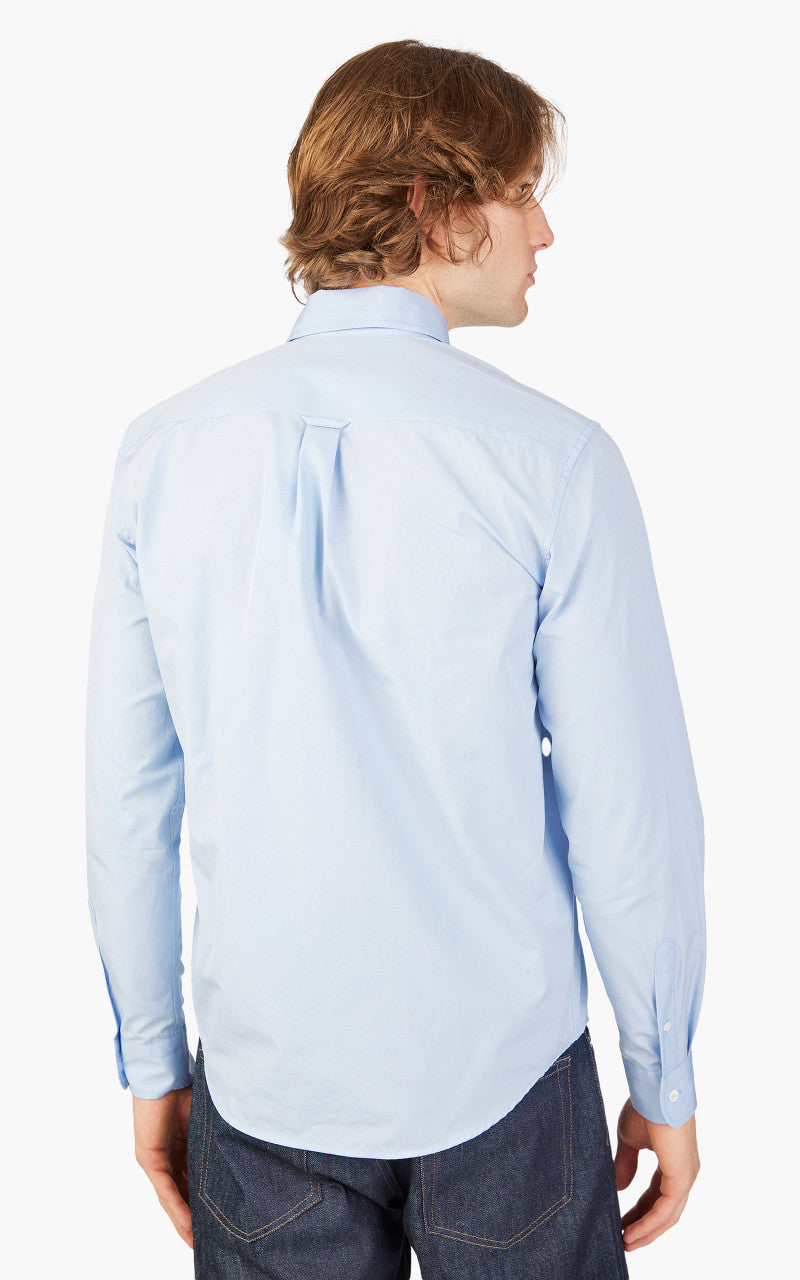 Maison Kitsuné Fox Head Embroidery Classic Shirt Light Blue