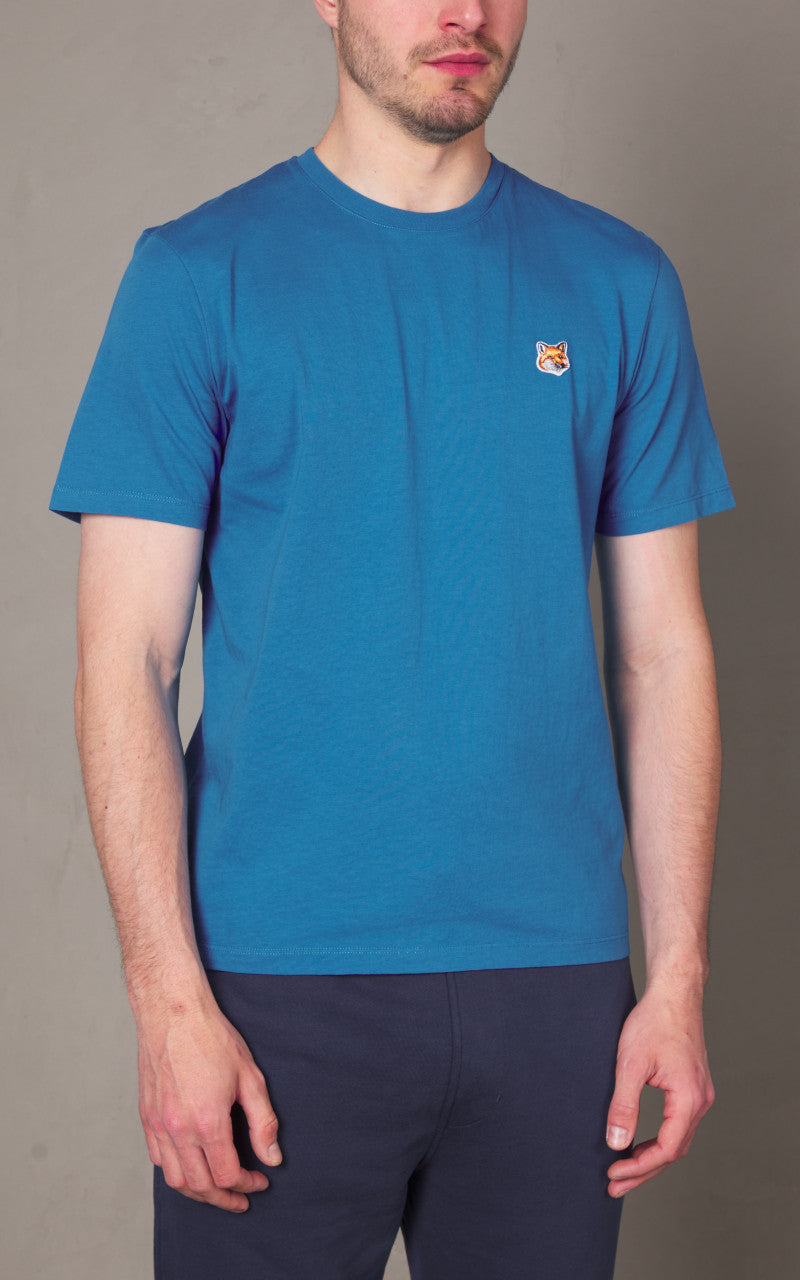 Maison Kitsuné Fox Head Patch Regular T-Shirt Enamel Blue
