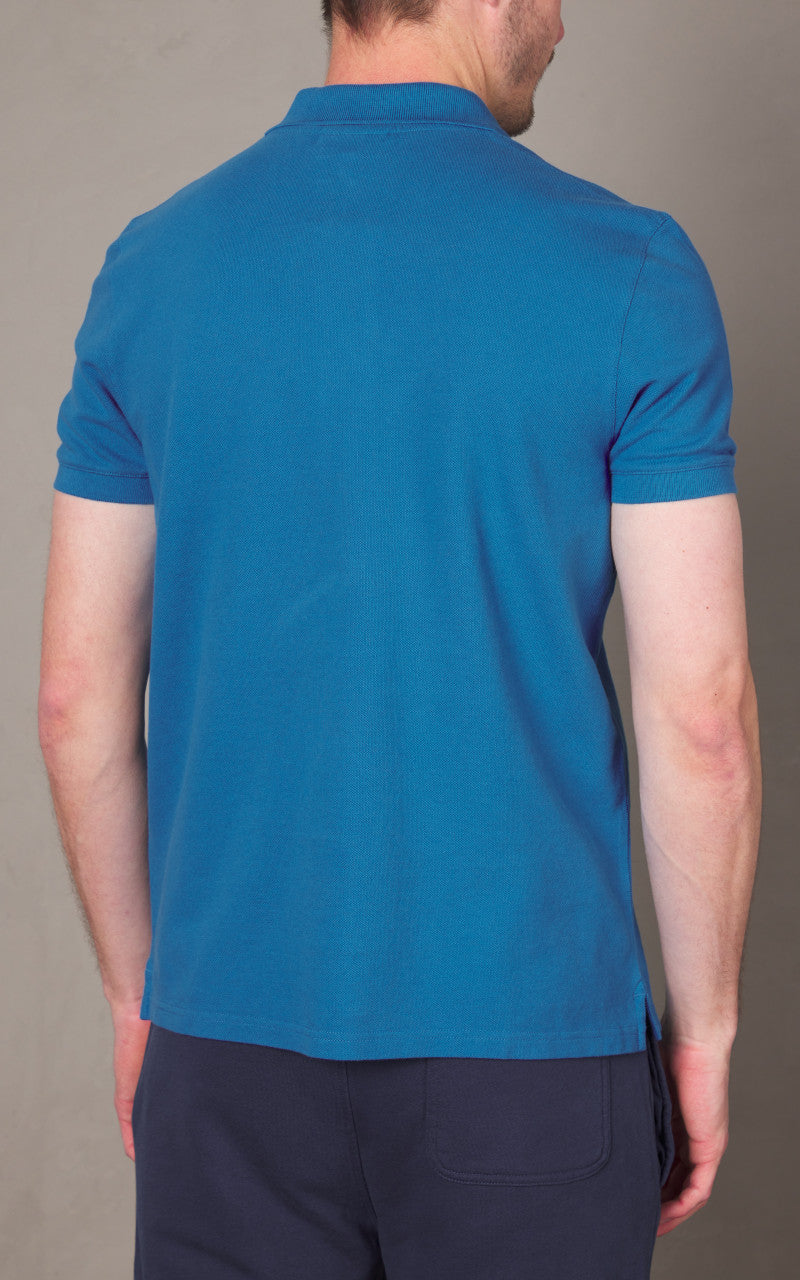 Maison Kitsuné Fox Head Patch Regular Polo Enamel Blue