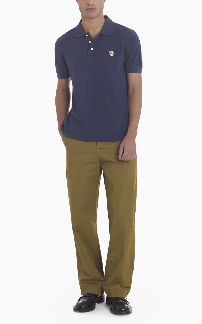 Maison Kitsuné Fox Head Patch Regular Polo Ink Blue