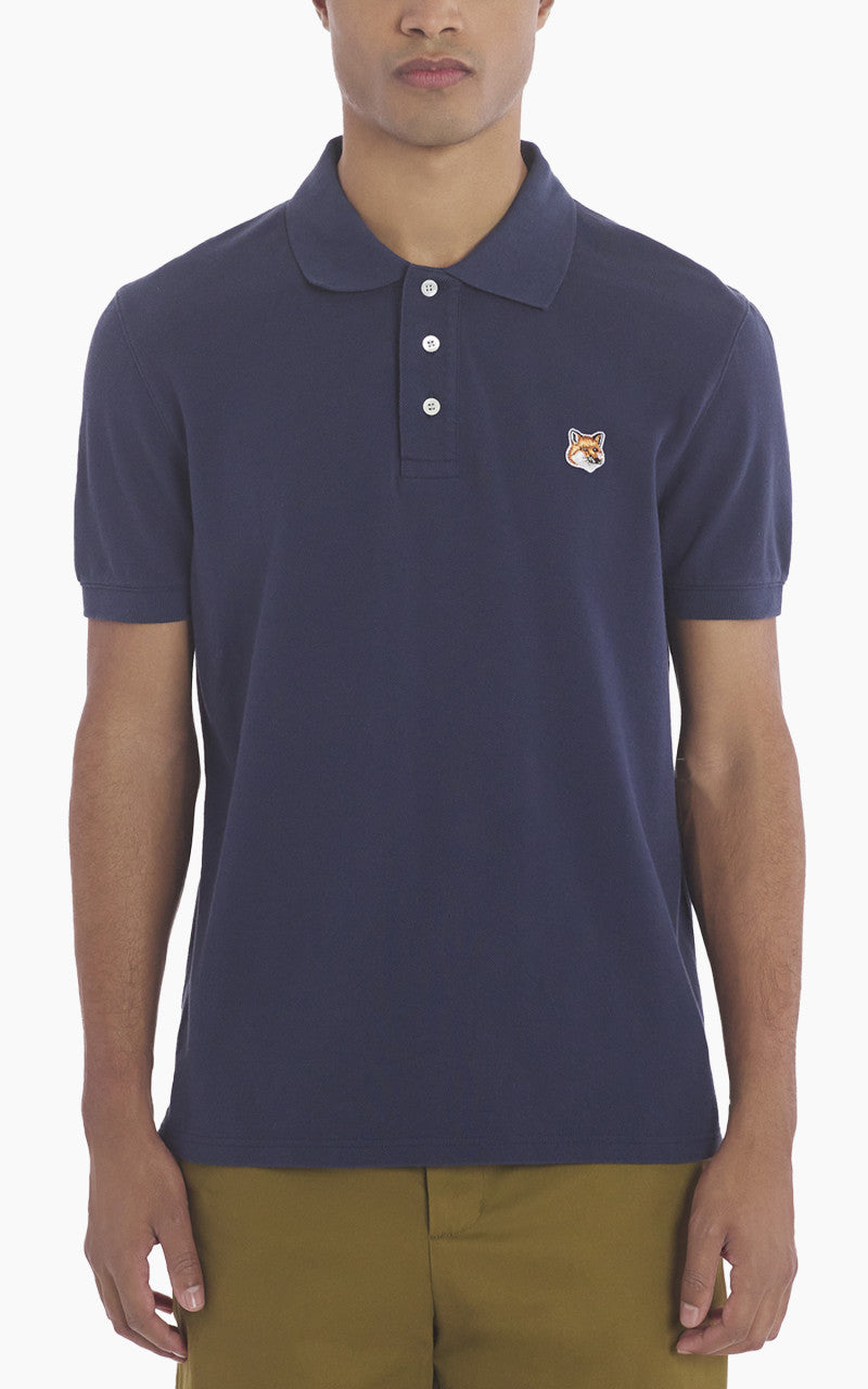 Maison Kitsuné Fox Head Patch Regular Polo Ink Blue