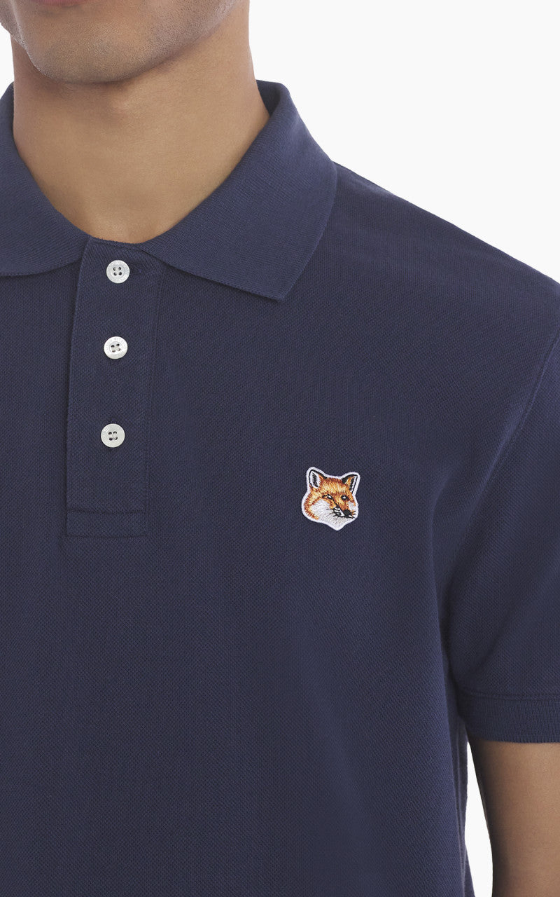 Maison Kitsuné Fox Head Patch Regular Polo Ink Blue
