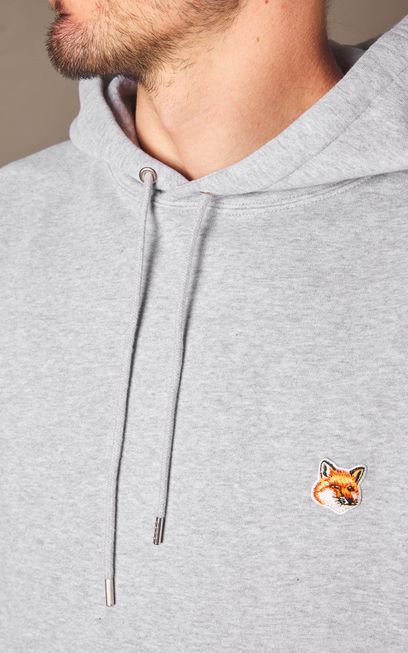 Maison Kitsuné Fox Head Patch Regular Hoodie Light Grey Melange