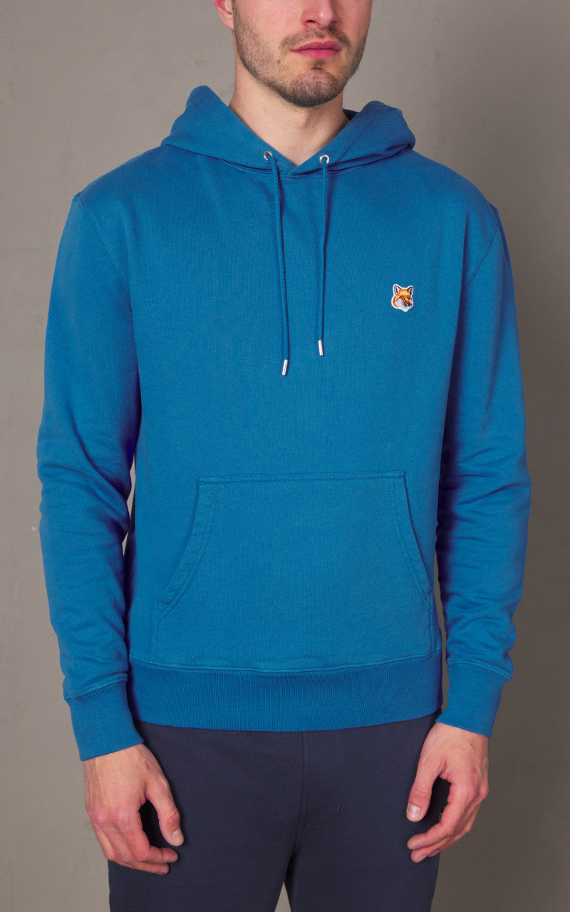 Maison Kitsuné Fox Head Patch Regular Hoodie Enamel Blue