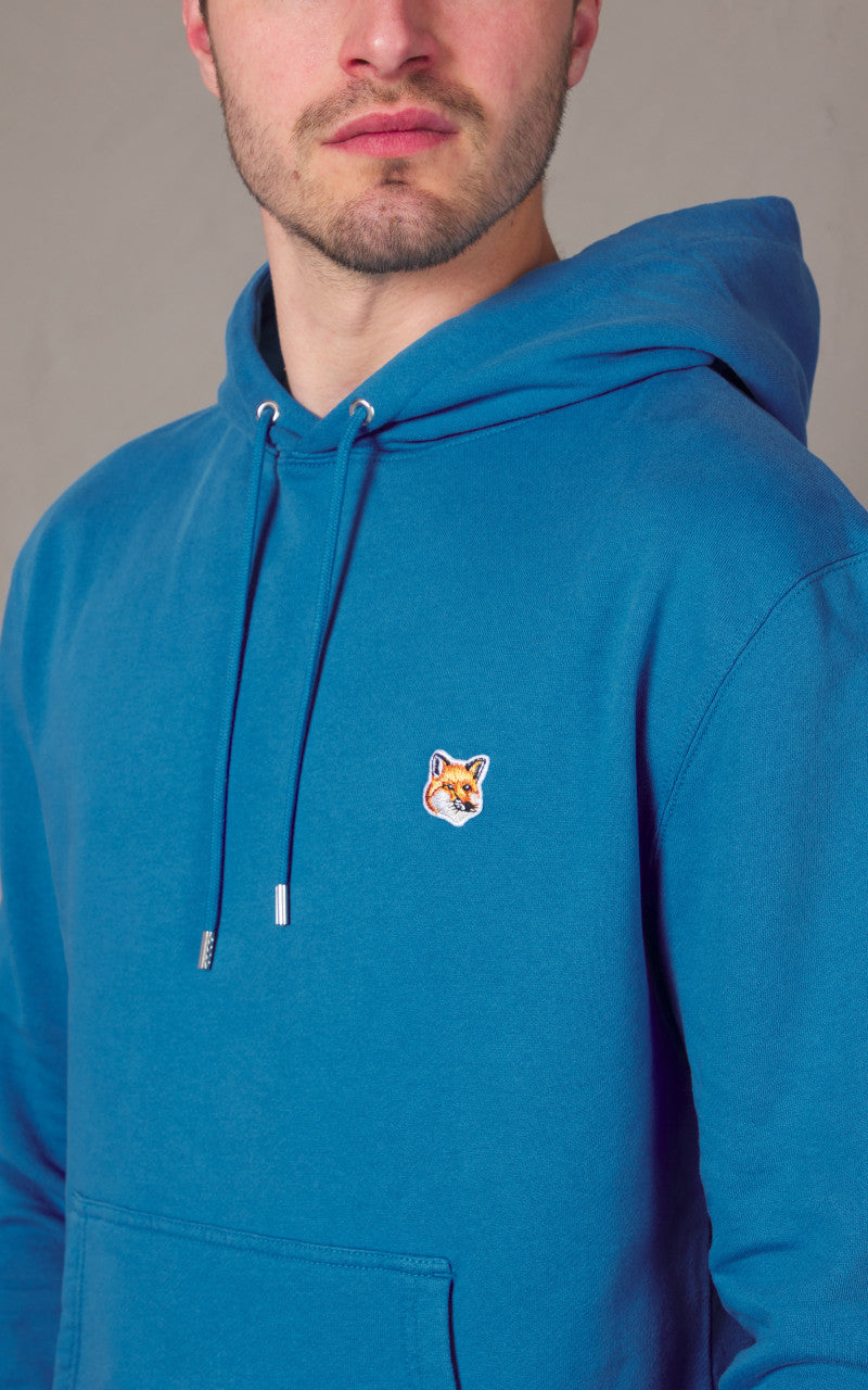 Maison Kitsuné Fox Head Patch Regular Hoodie Enamel Blue