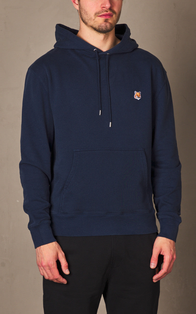 Maison Kitsuné Fox Head Patch Regular Hoodie Ink Blue