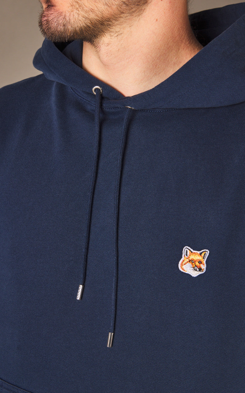 Maison Kitsuné Fox Head Patch Regular Hoodie Ink Blue