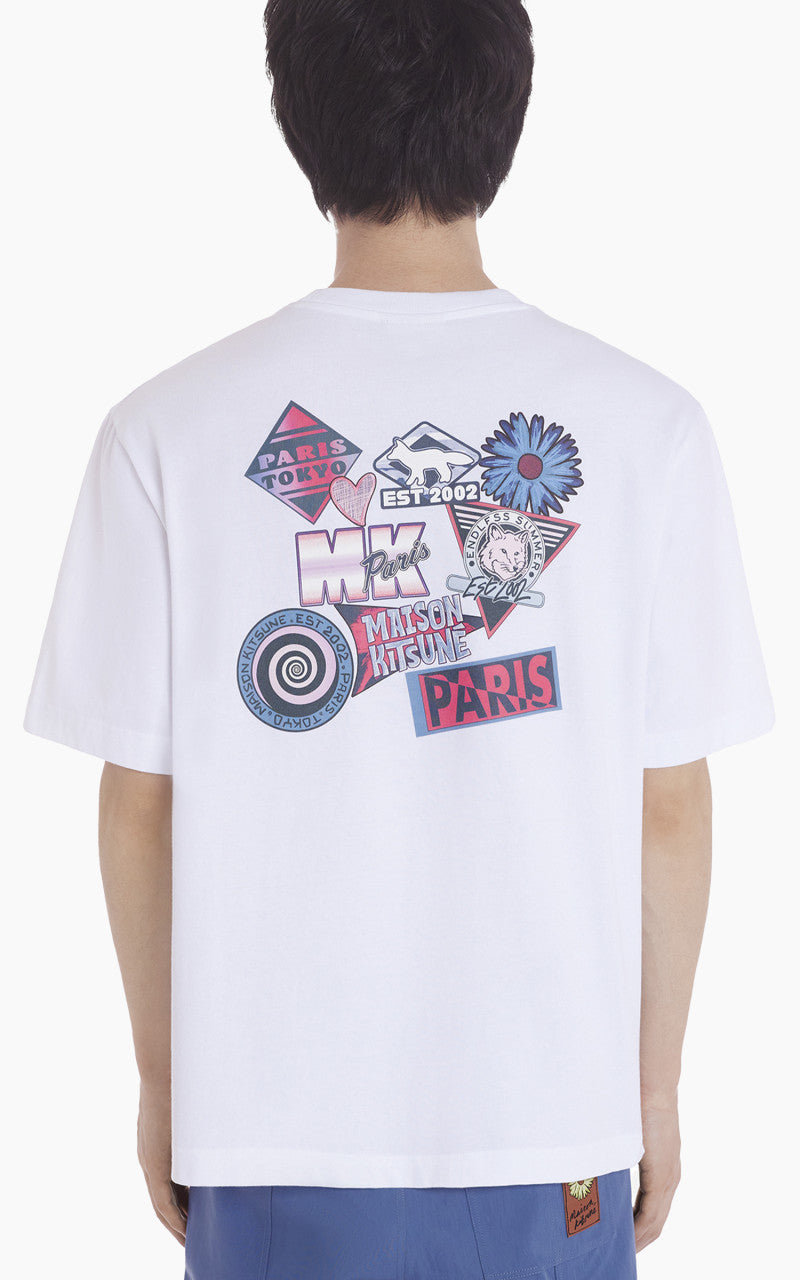 Maison Kitsuné Surf Collage Oversize T-Shirt White