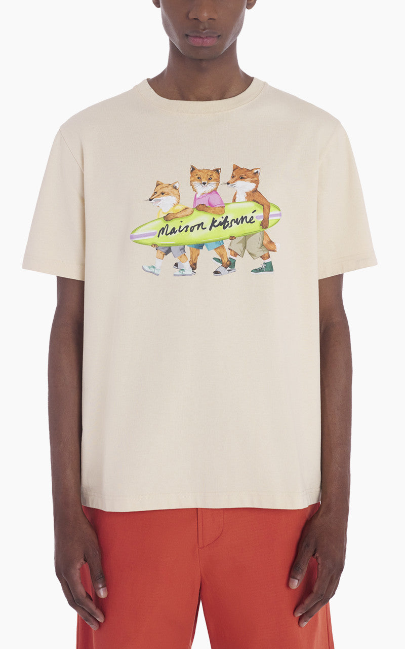 Maison Kitsuné Surfing Foxes Comfort T-Shirt Paper