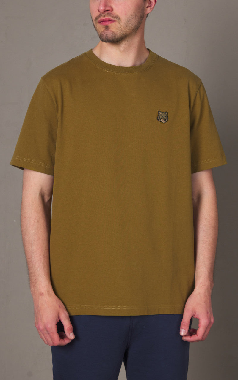 Maison Kitsuné Bold Fox Head Patch Comfort T-Shirt Khaki Green