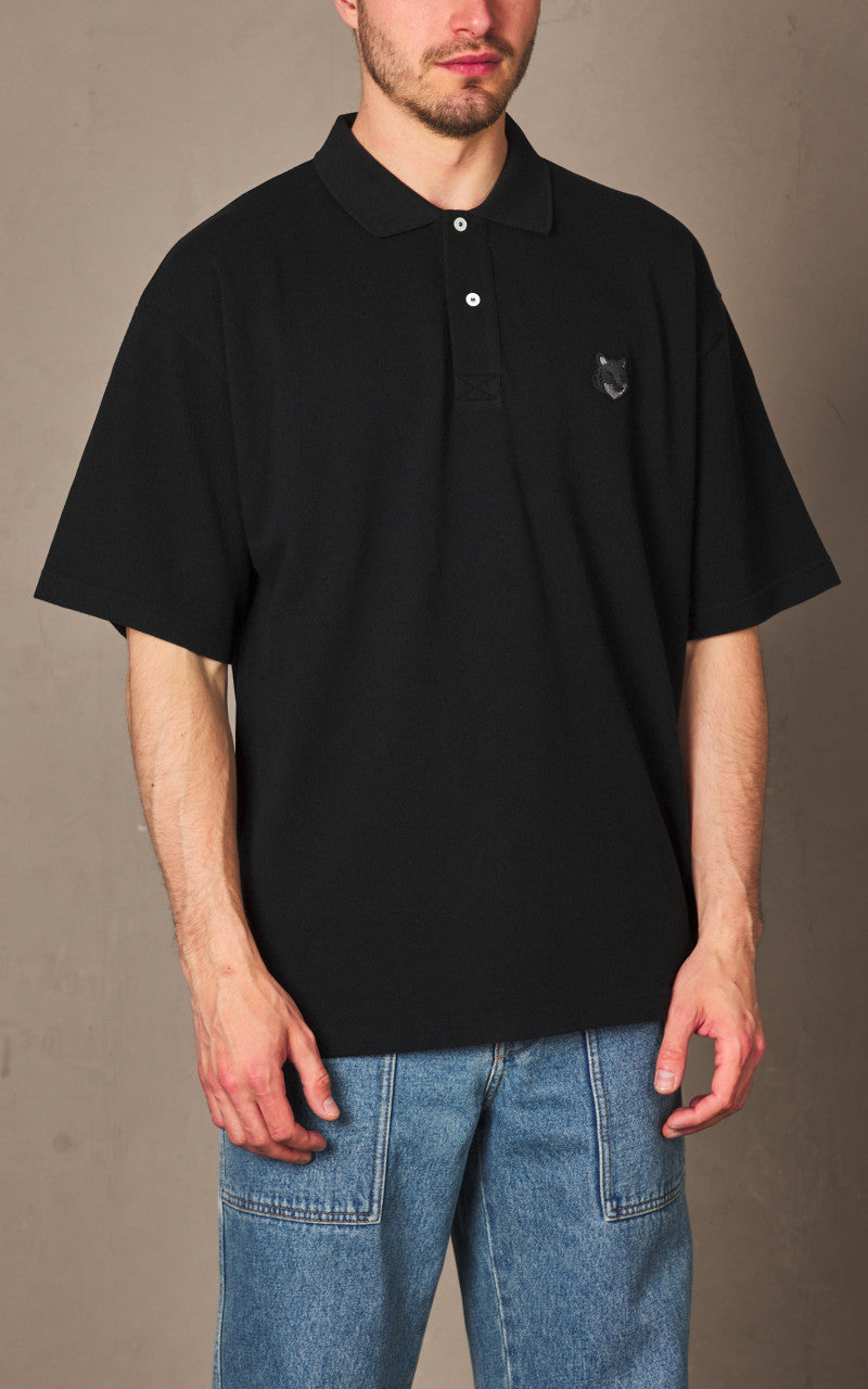 Maison Kitsuné Bold Fox Head Patch Oversize Polo Black