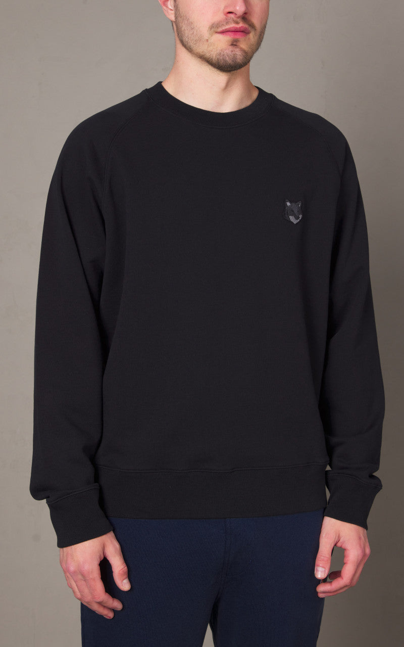 Maison Kitsuné Bold Fox Head Patch Oversize Sweatshirt Black