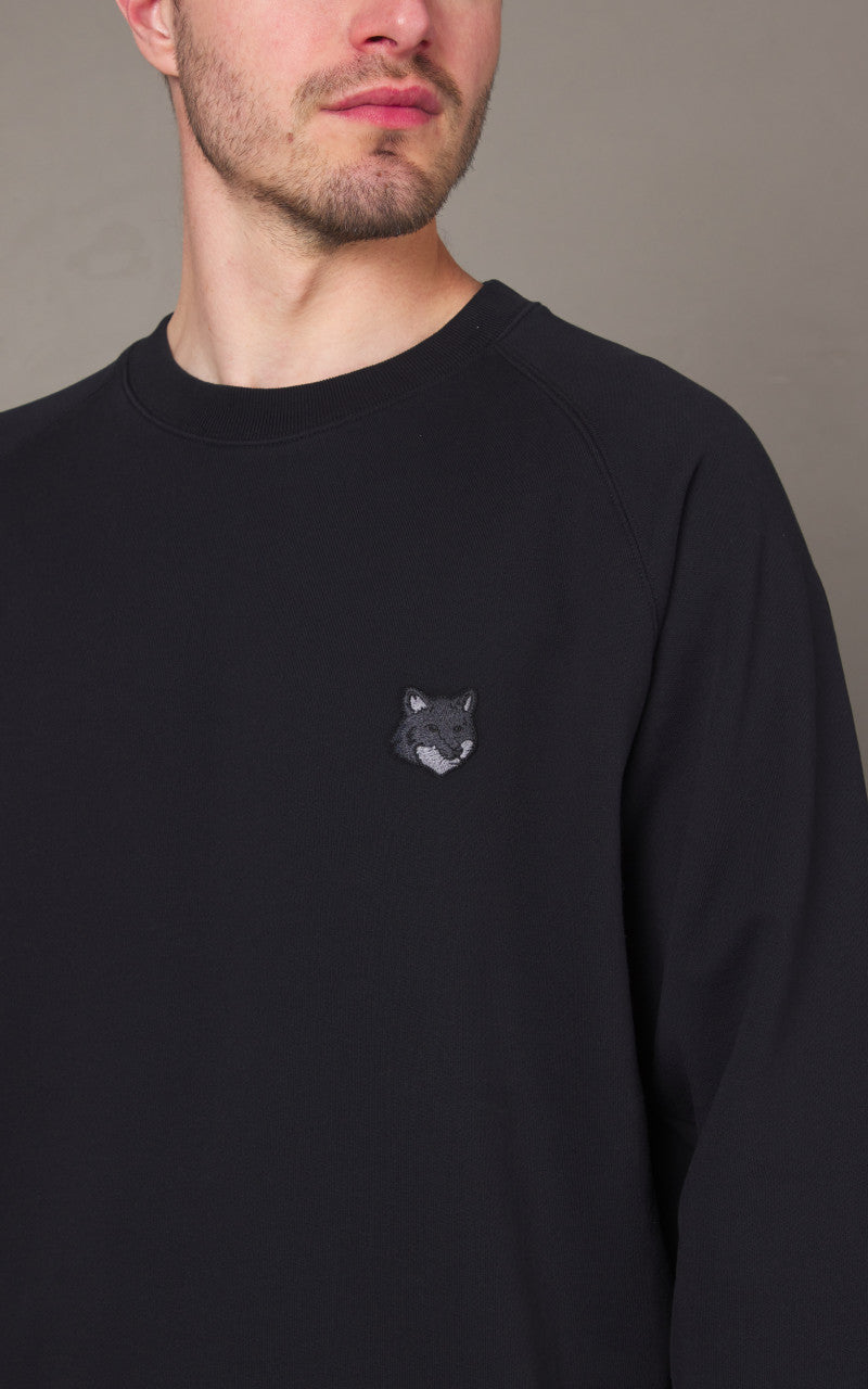 Maison Kitsuné Bold Fox Head Patch Oversize Sweatshirt Black