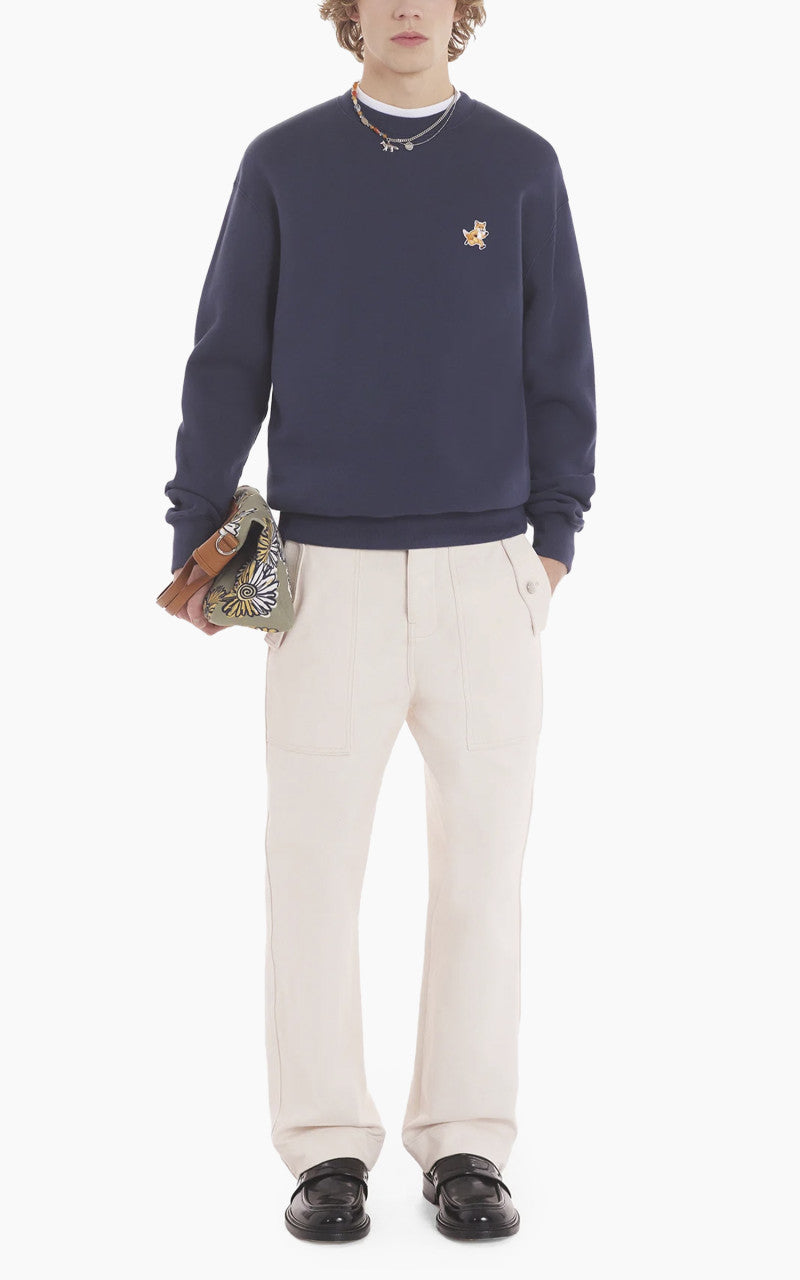 Maison Kitsuné Speedy Fox Patch Comfort Sweatshirt Ink Blue