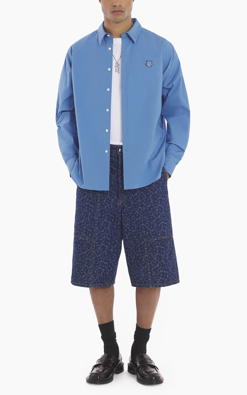 Maison Kitsuné Bold Fox Head Relaxed Shirt Drifter Blue