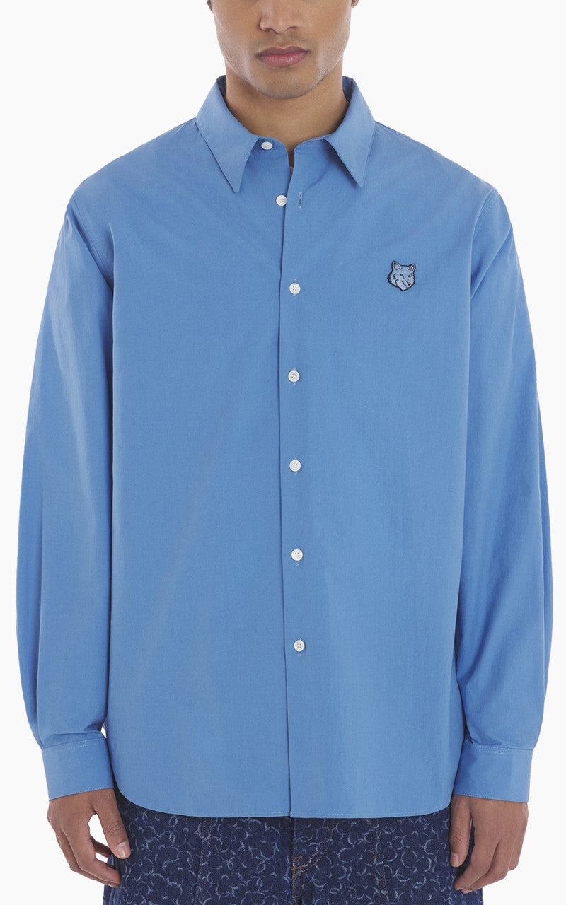 Maison Kitsuné Bold Fox Head Relaxed Shirt Drifter Blue