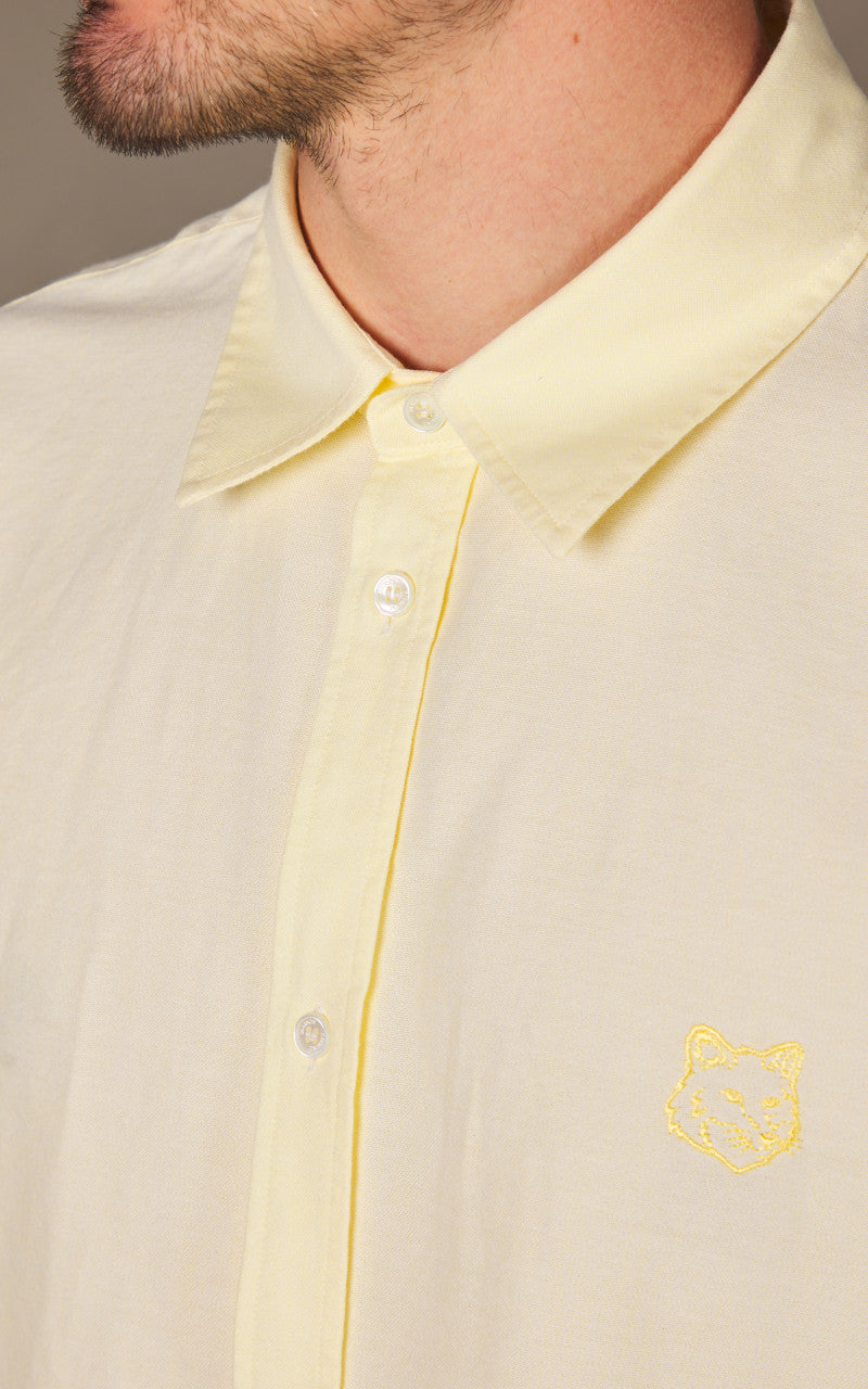 Maison Kitsuné Contour Fox Head Skate Shirt Chamomile