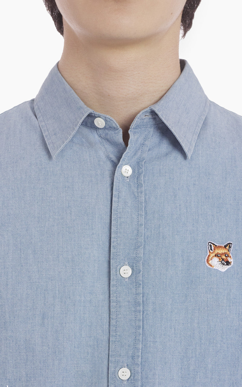 Maison Kitsuné Fox Head Classic Shirt Indigo