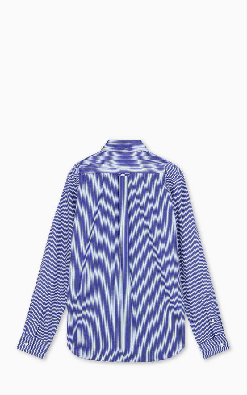 Maison Kitsuné Fox Head Classic Striped Shirt Navy