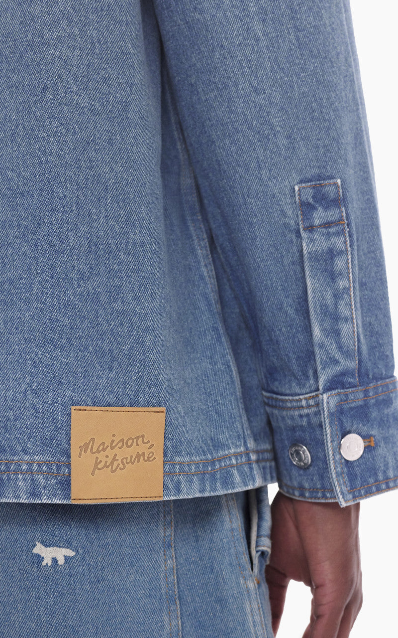 Maison Kitsuné Denim Workwear Jacket Light Stone Indigo