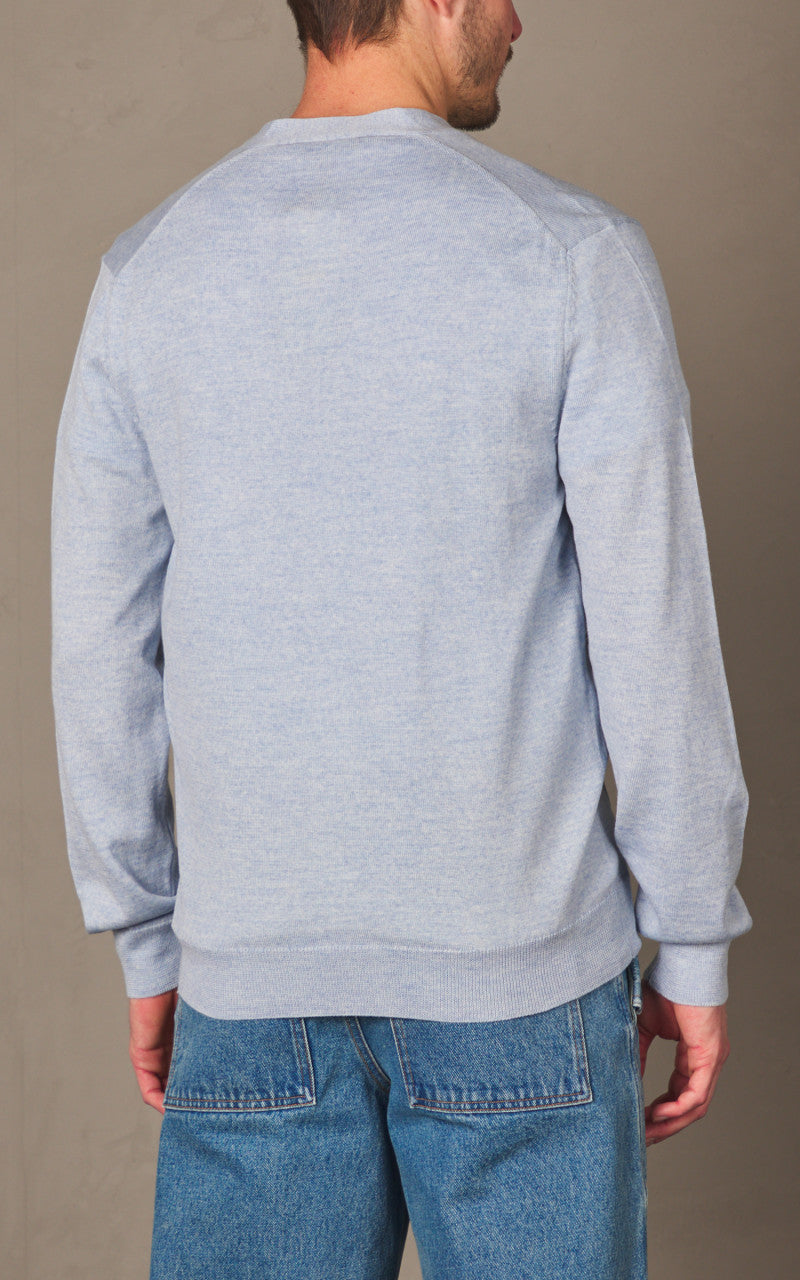 Maison Kitsuné Bold Fox Head Patch Regular Cardigan Light Blue