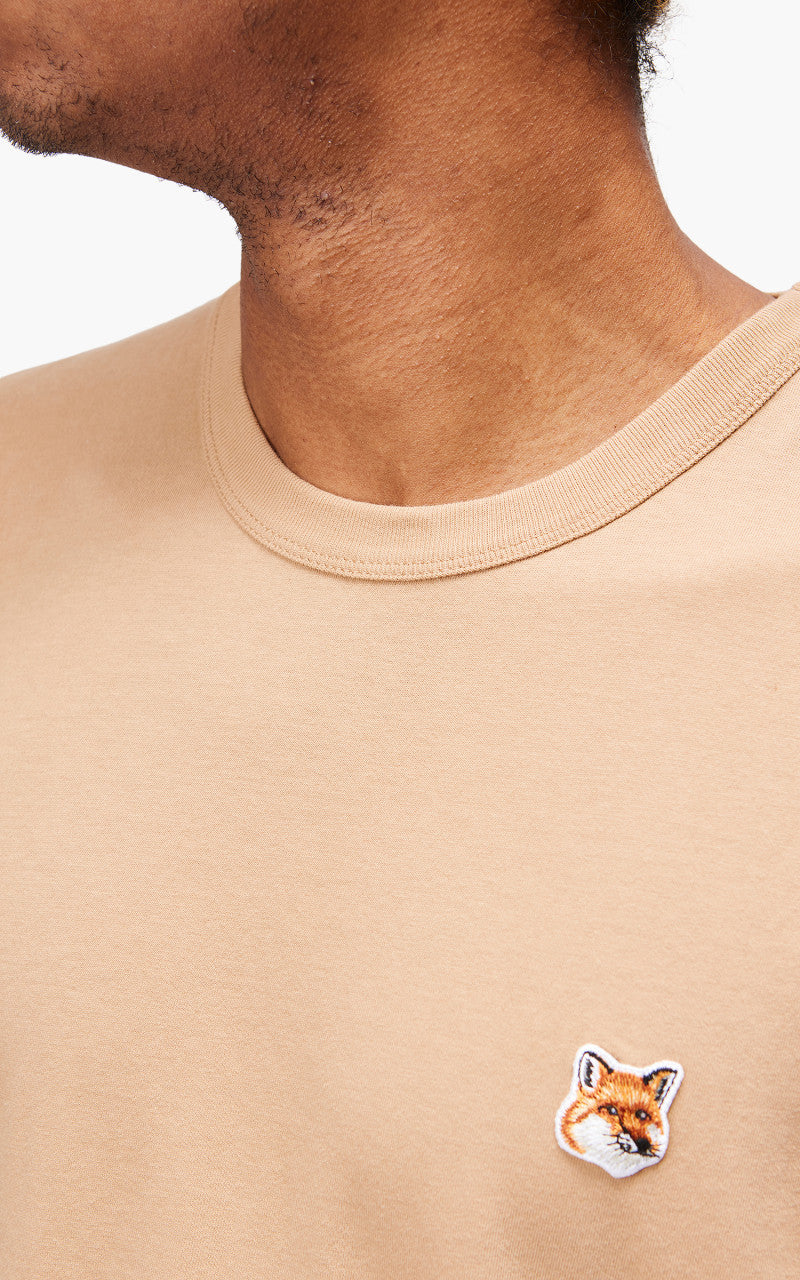 Maison Kitsuné Fox Head Patch Classic T-Shirt Beige