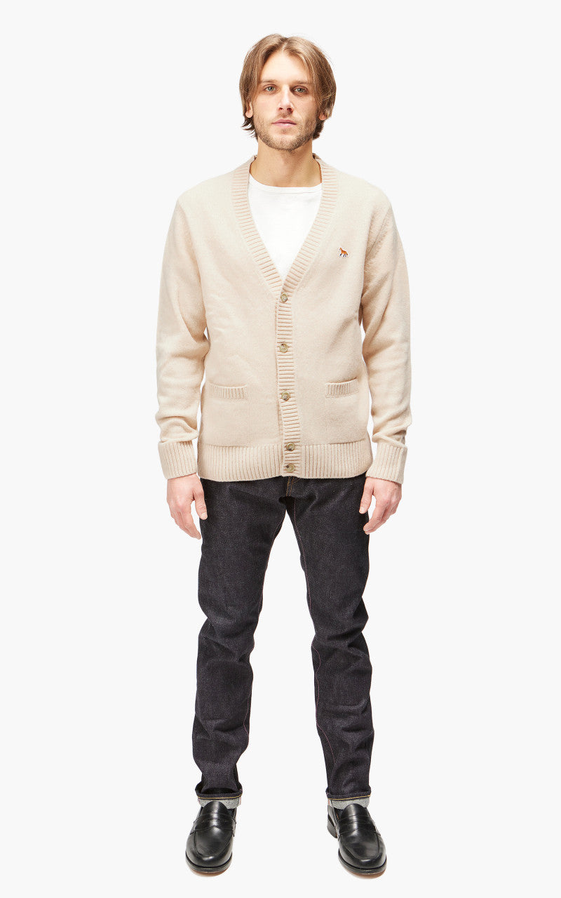 Maison Kitsuné Baby Fox Patch Cosy Cardigan Beige