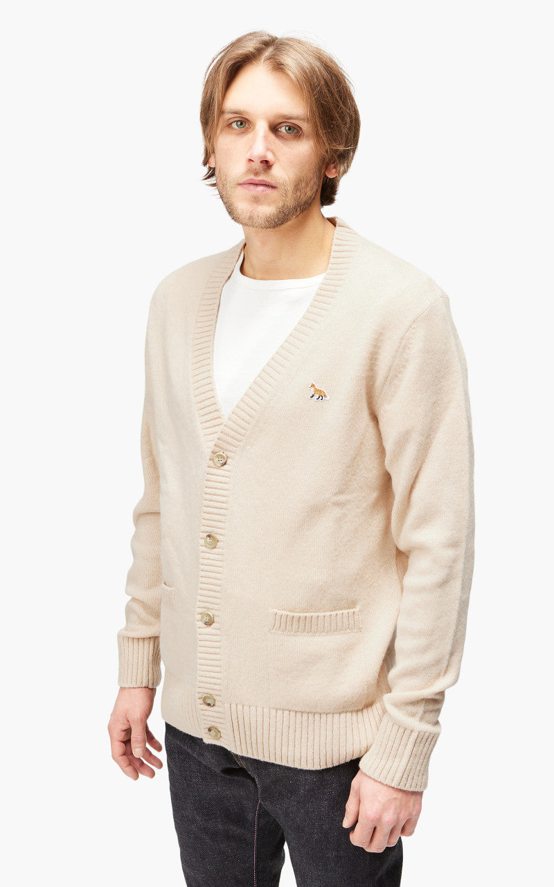 Maison Kitsuné Baby Fox Patch Cosy Cardigan Beige