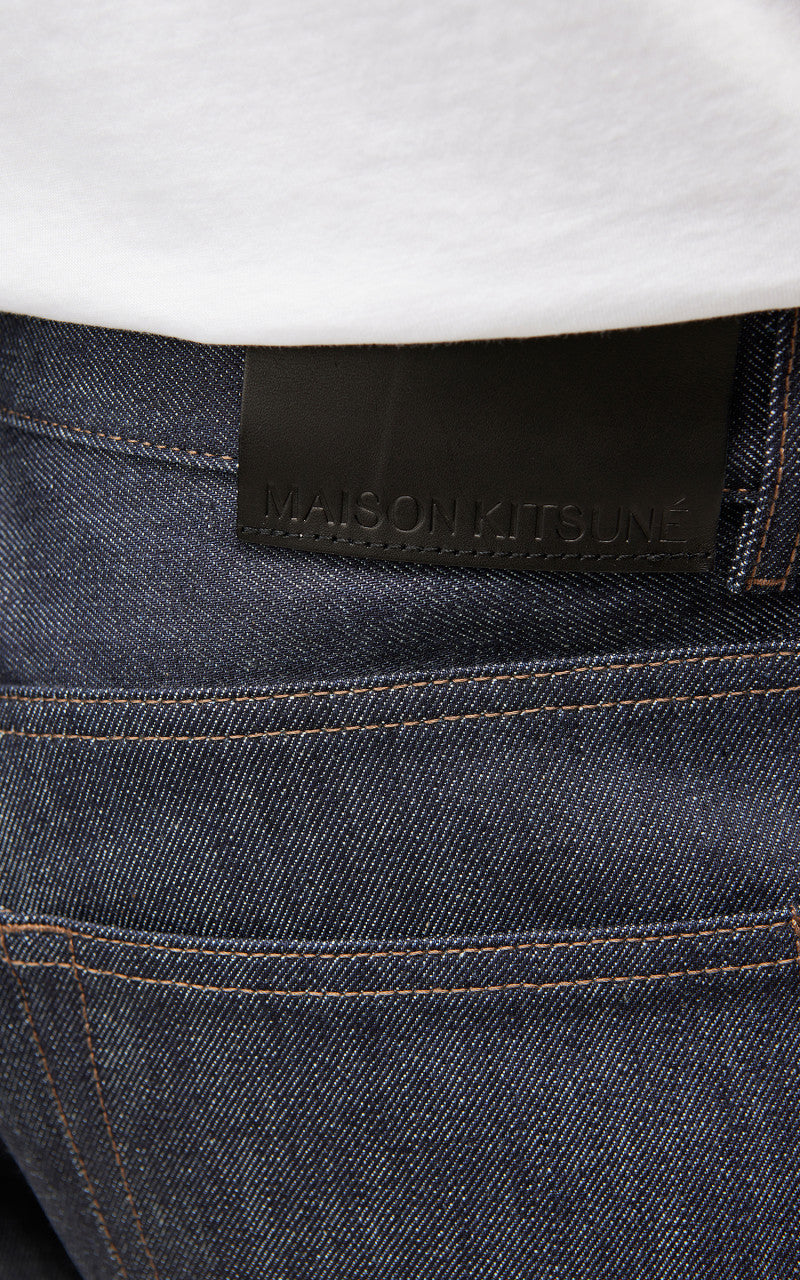 Maison Kitsuné Tapered Fit Jeans Unwashed Indigo