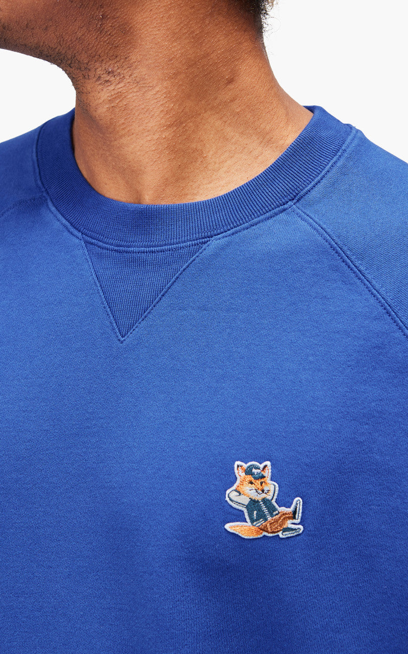 Maison Kitsuné Dressed Fox Patch Classic Sweatshirt Deep Blue