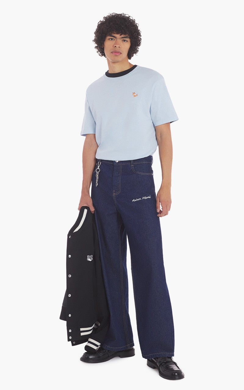 Maison Kitsuné Chillax Fox Patch Regular T-Shirt Sky Blue