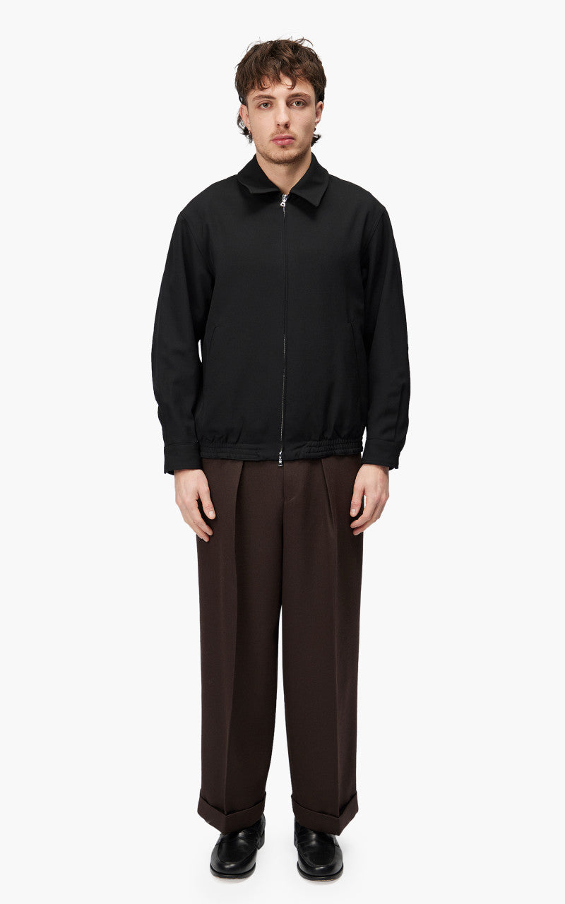 Markaware Pleated Wide Trousers Dark Brown