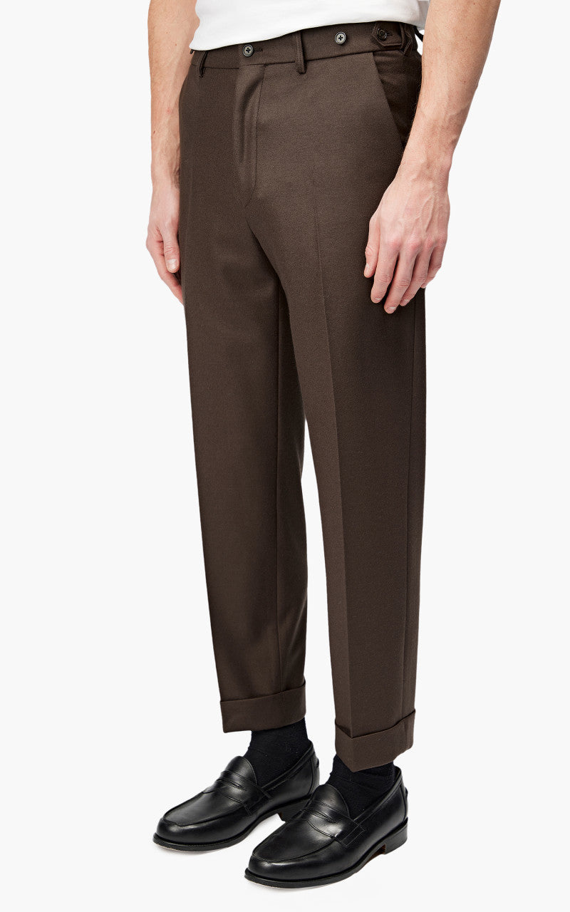 Markaware Flat Tapered Trousers Brown