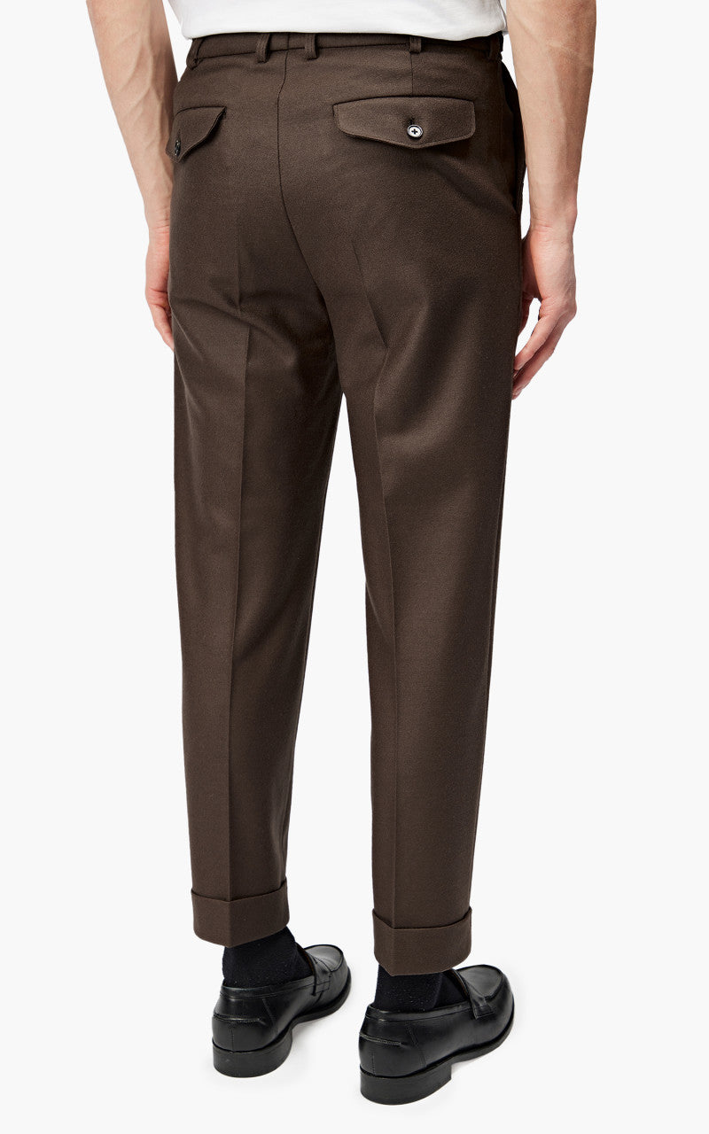 Markaware Flat Tapered Trousers Brown