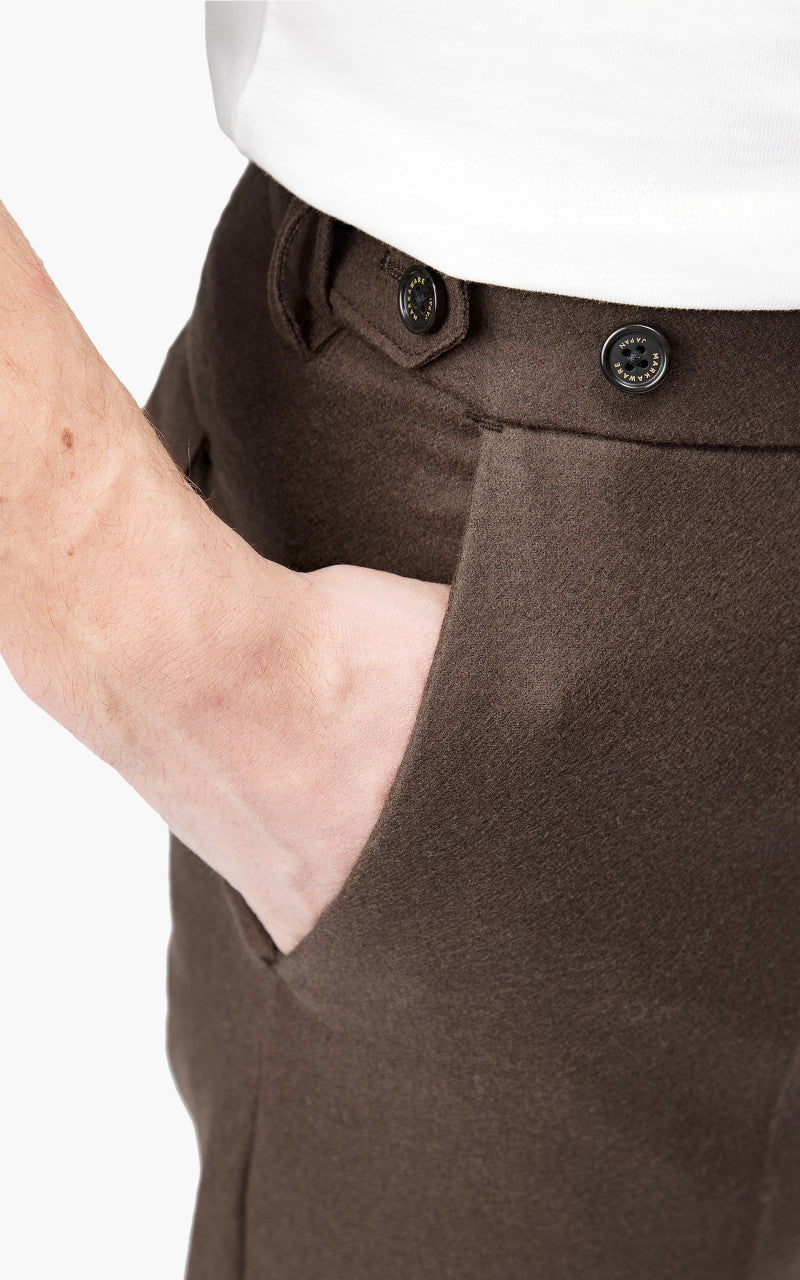 Markaware Flat Tapered Trousers Brown