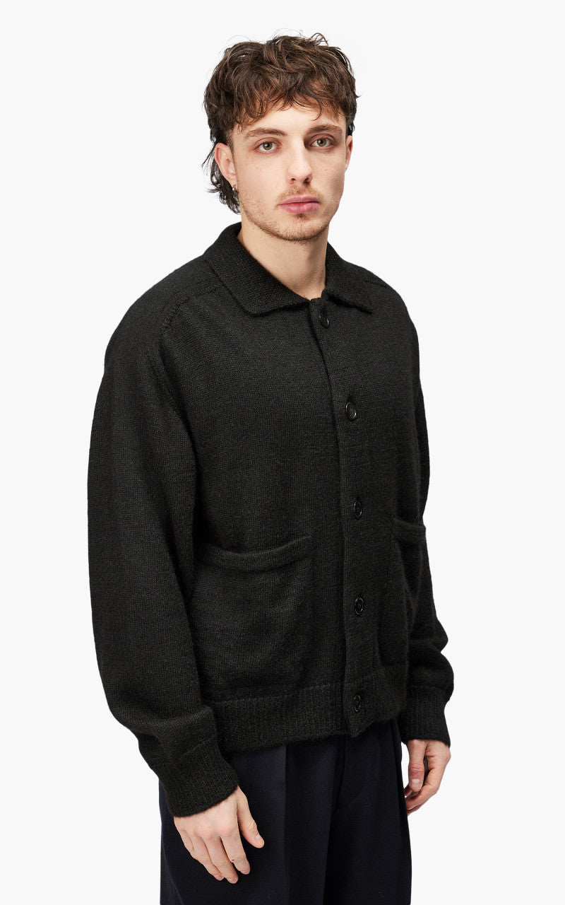 Markaware Polo Collar Cardigan Natural Black