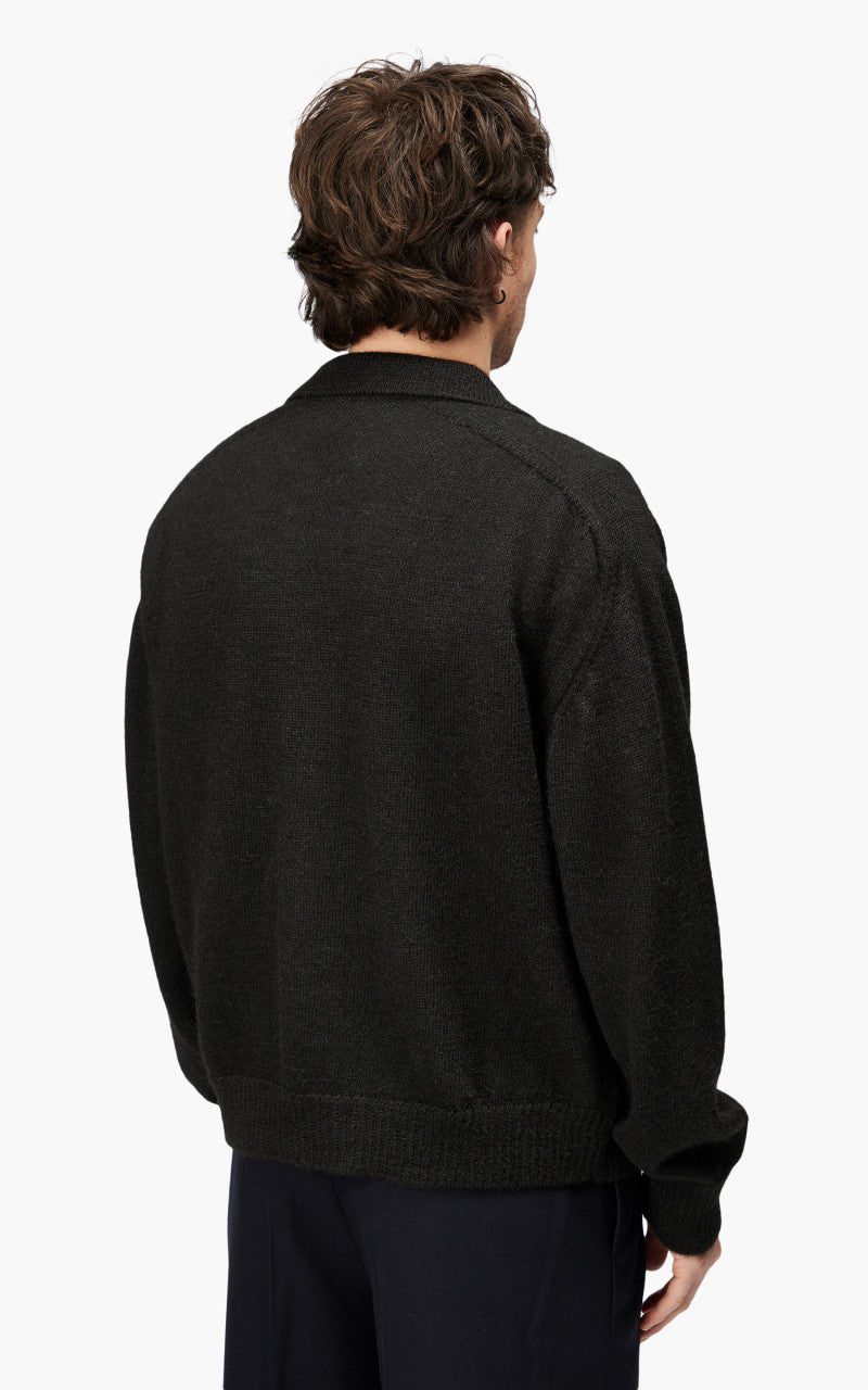 Markaware Polo Collar Cardigan Natural Black