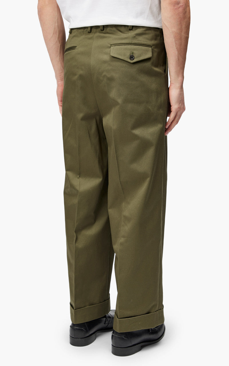 Markaware Pleated Wide Trousers Olive