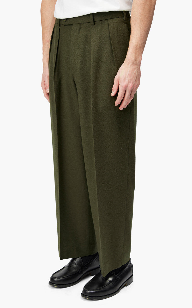 Markaware Double Pleated Trousers Olive