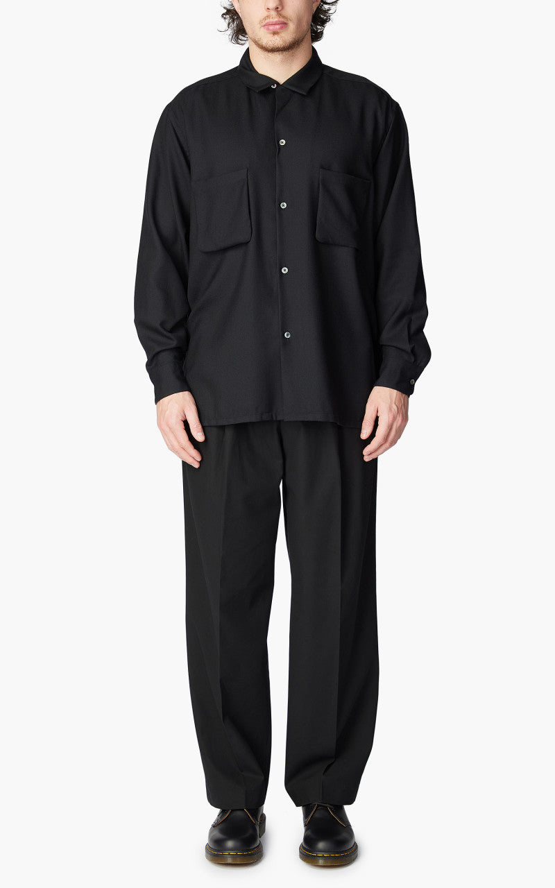 Markaware Viyella Open Collar Shirt Black