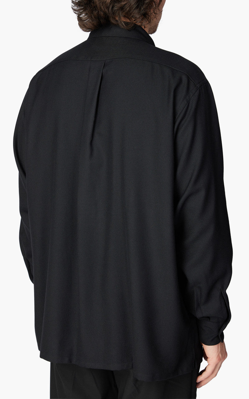 Markaware Viyella Open Collar Shirt Black