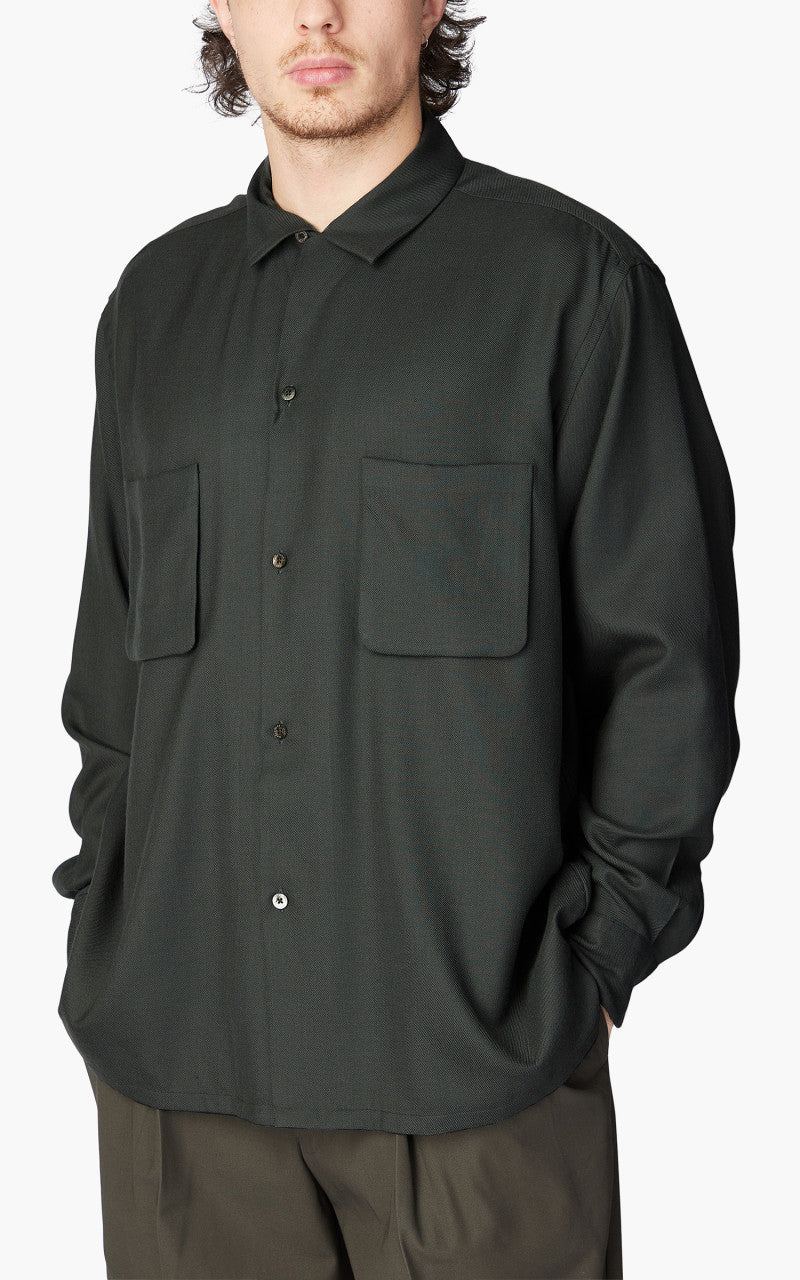 Markaware Viyella Open Collar Shirt Blue Gray